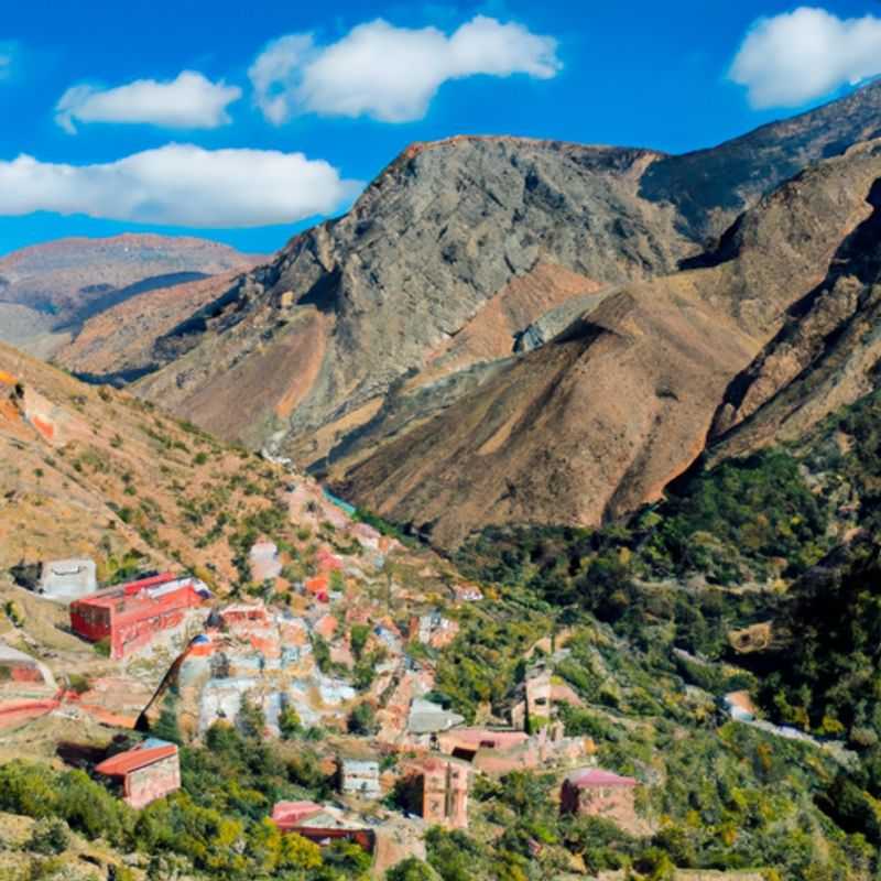 Trekking au Mont Toubkal dans les montagnes de l'Atlas, Maroc au printemps