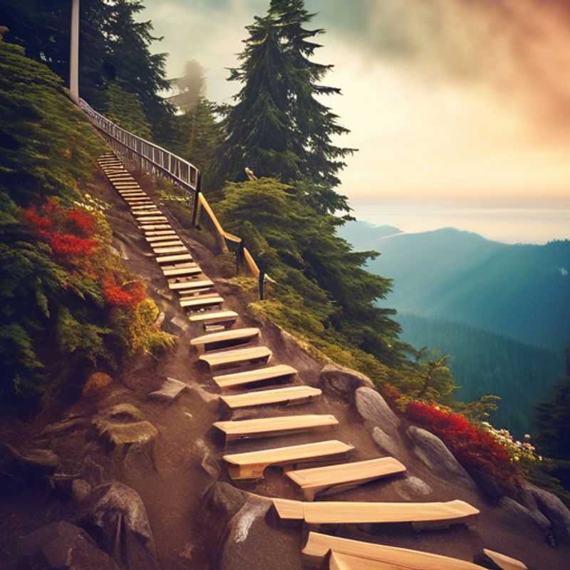 Four intrepid backpackers, fueled by adventure and a shared love of nature, conquer the iconic Grouse Grind in Vancouver, Canada, during the magical transition from summer to fall.