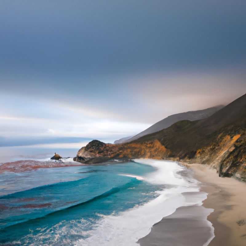 Un voyageur numérique solitaire admire la beauté sauvage de l'océan Pacifique à Big Sur, aux États-Unis, lors de son évasion hivernale de 5 jours.