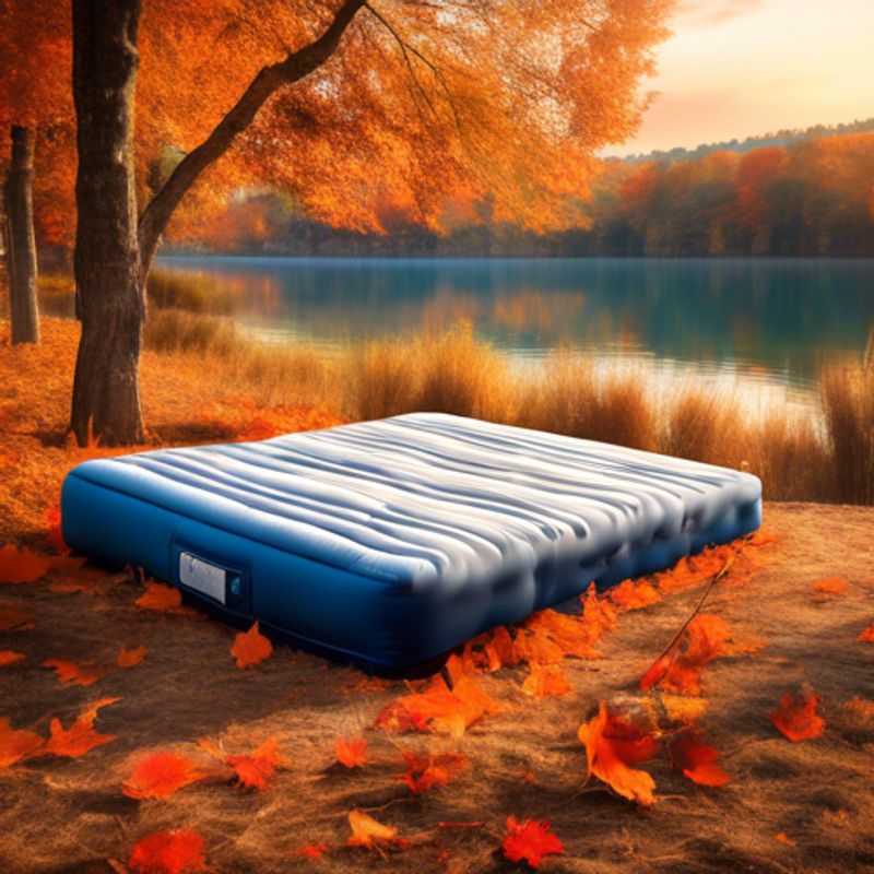A close-up of a comfortable camping mattress, showcasing its durable construction and plush surface, perfect for a restful night under the stars.
