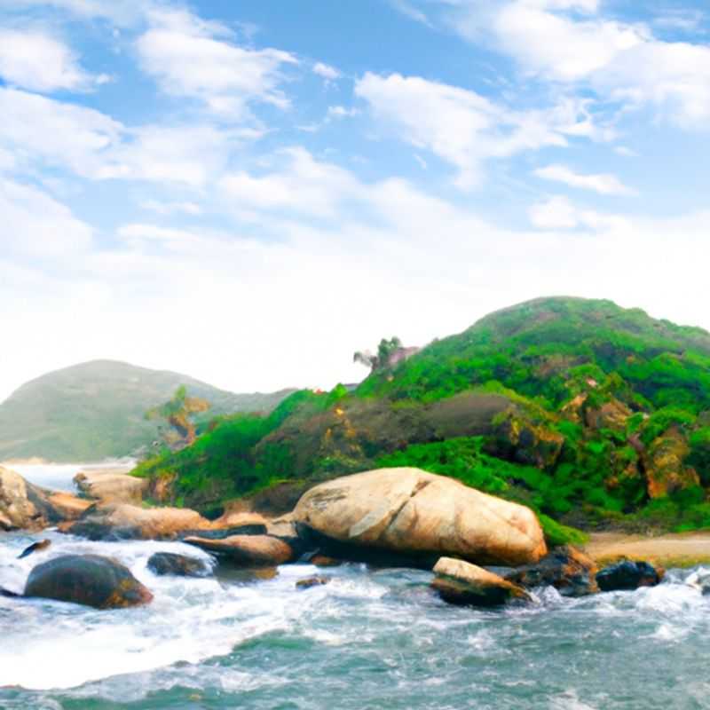 Cuatro personas explorando el exuberante Parque Tayrona de Colombia, un paraíso costero de playas vírgenes, imponentes acantilados y una rica selva tropical, durante su escapada de 3 días en invierno.