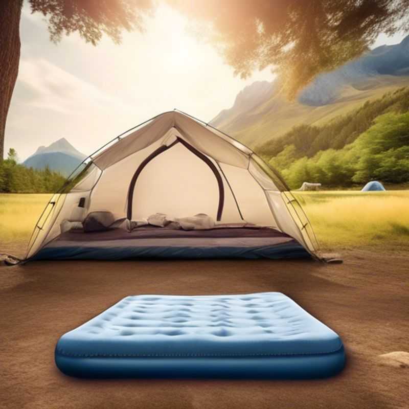 A close-up of a comfortable camping mattress, showcasing its durable construction and plush surface, perfect for a restful night under the stars.