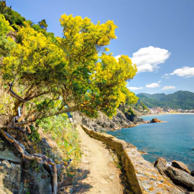 Six friends embarking on an unforgettable adventure along the breathtaking Sentiero Azzurro in Cinque Terre, Italy, during a vibrant autumn escapade.