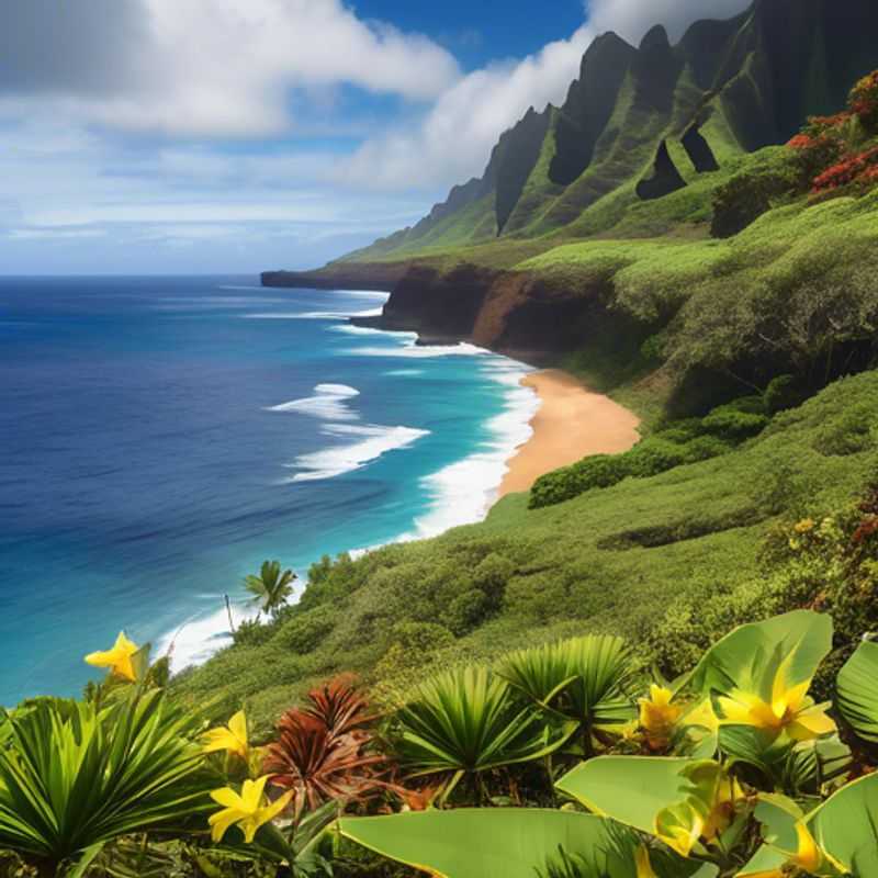 Découvrez la beauté époustouflante du parc d'État de la côte Nāpali : une aventure printanière sur le sentier de Kalalau à Hawaï
