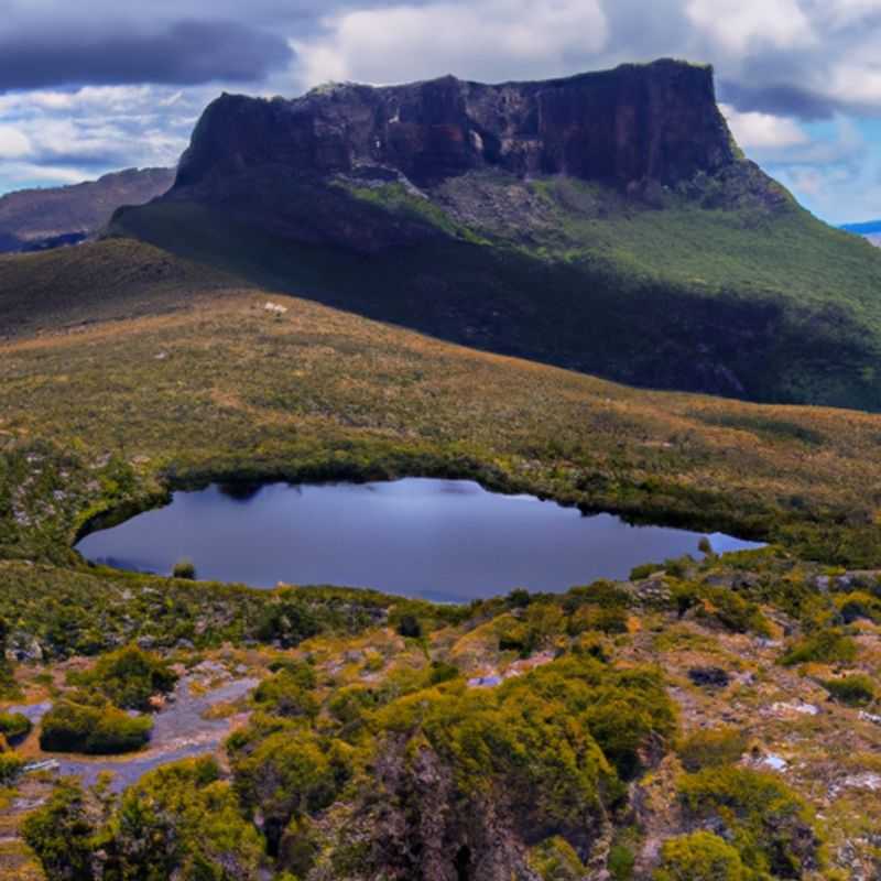 Pique-nique à Windermere sur l'Overland Track au printemps en Australie