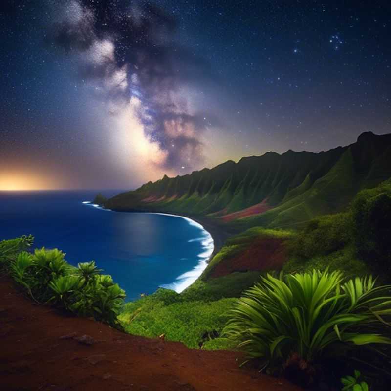 Nager dans les piscines et ruisseaux cristallins du sentier Kalalau, Hawaï, aux printemps