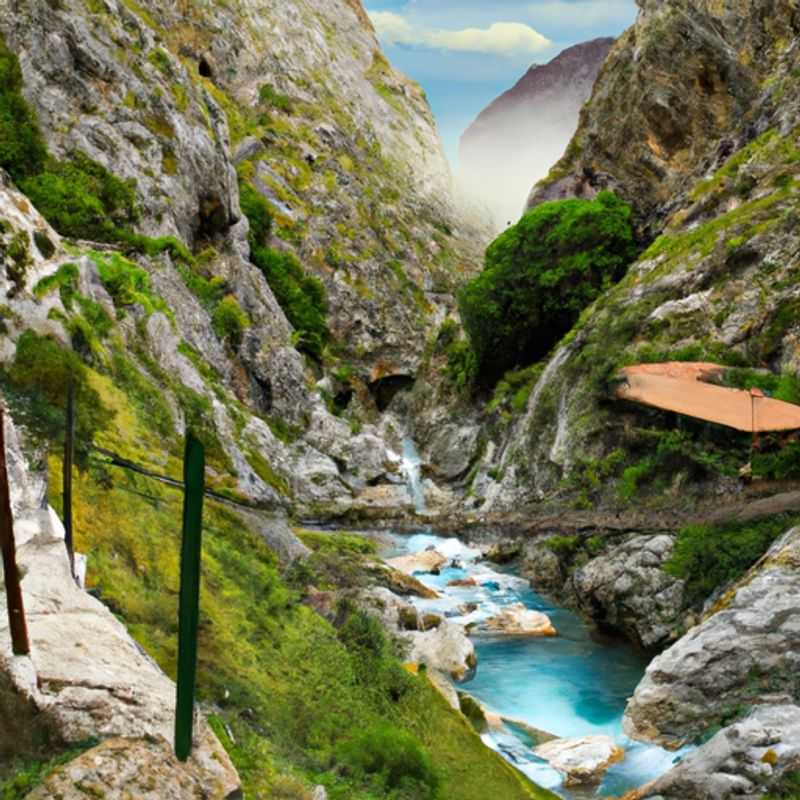 A couple embarks on a breathtaking journey through the majestic El Camino del Cares, a natural paradise in the heart of the Picos de Europa mountains in Spain, during their idyllic 2-week summer adventure.