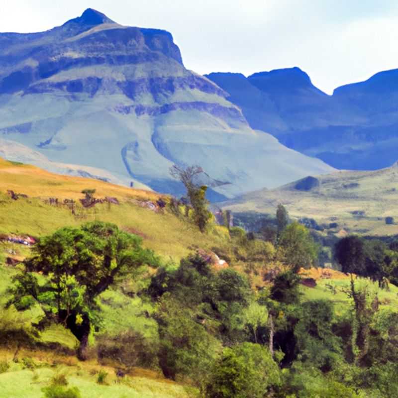 Paseo por el valle del río Tugela en las montañas Drakensberg en Sudáfrica durante el verano