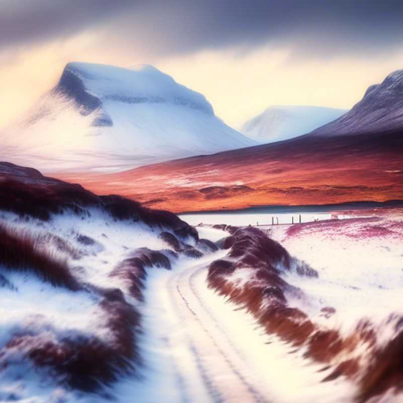 Un grupo de seis mochileros, desafiando el clima invernal, recorren la impresionante Skye Trail en Escocia, con el majestuoso paisaje escocés como telón de fondo.