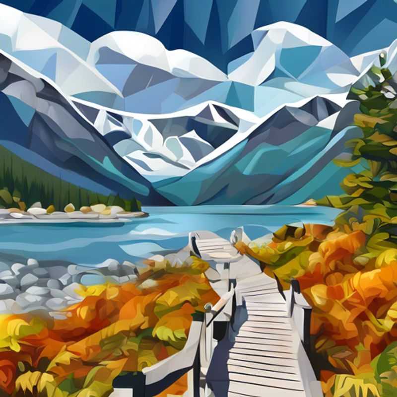 Un couple de nomades numériques en caravane, explorant le sentier Chilkoot, à la frontière entre les États-Unis et le Canada, entre l'été et l'automne. Le sentier offre des vues panoramiques sur les montagnes et les lacs, une aventure idéale pour les voyageurs en quête de nature sauvage.