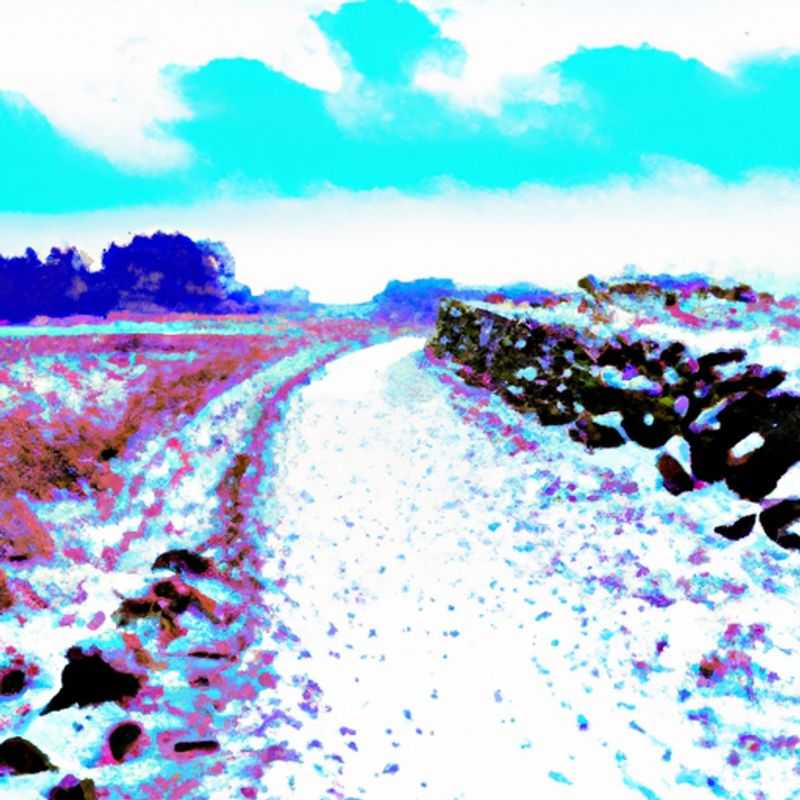 A couple bundled in warm winter gear, trekking through the rugged and windswept landscape of Hadrian's Wall Path, UK, during their 24-hour winter adventure.