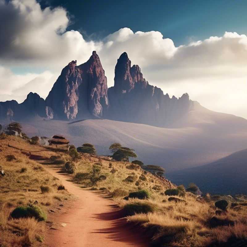 A group of four digital nomads, The Staycationer crew, standing against the majestic backdrop of Mount Kenya, bathed in the warm hues of the Kenyan sun, on their 24-hour adventure between summer and fall.
