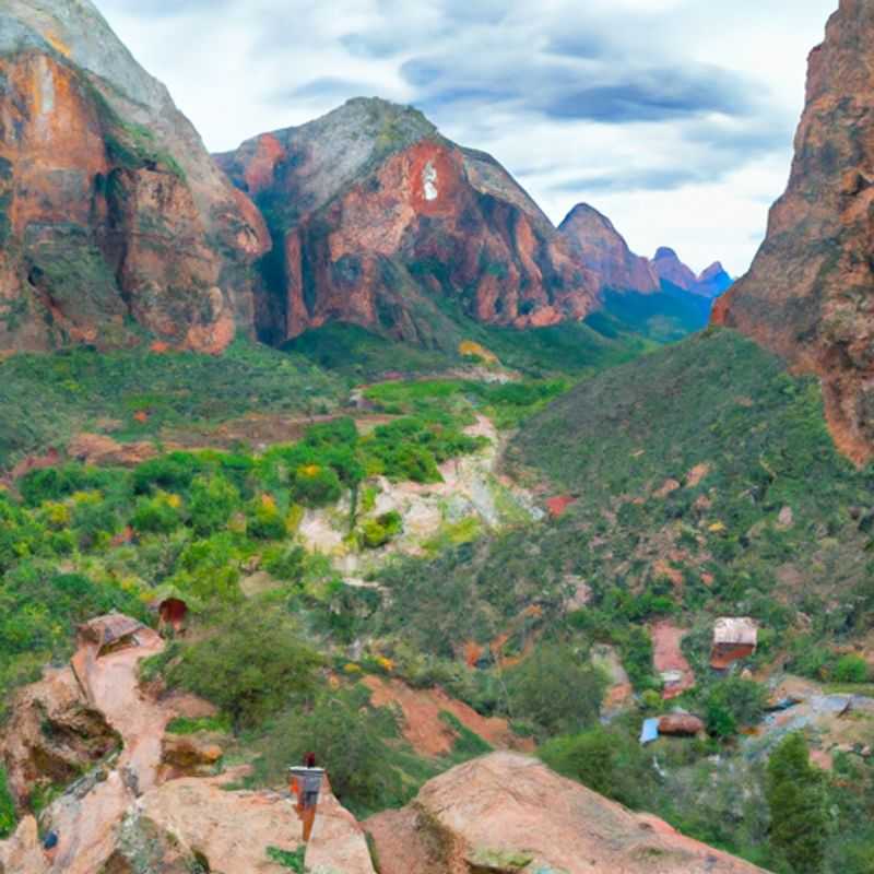 Exploration du canyon de la Narrows dans le parc national de Zion, États-Unis au printemps