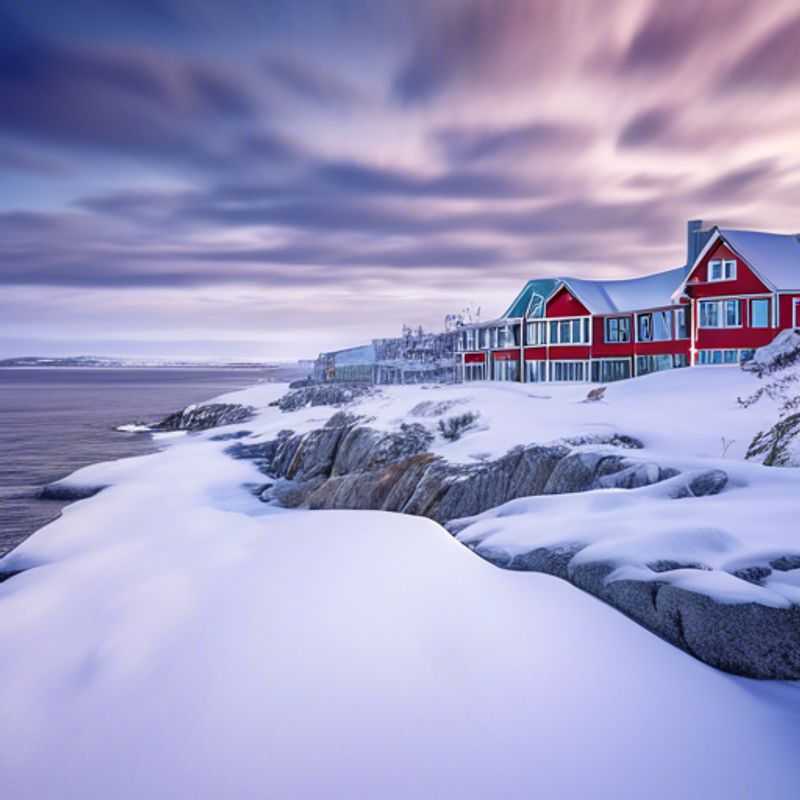 A lone backpacker, a digital nomad embracing the wild, stands against the backdrop of the rugged, snow-covered Long Range Traverse in Newfoundland, Canada. The vastness of the winter landscape reflects the vastness of adventure this solo traveler seeks.