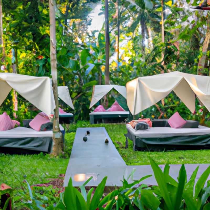 A solo traveler and digital nomad immerses themselves in the lush greenery and serene landscapes of Ubud, Indonesia, during their 2-week autumn retreat, embracing the tranquility and creative energy of this enchanting destination.