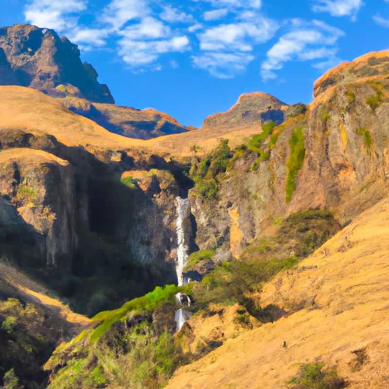 Visita al Museo del Patrimonio de Drakensberg en las Montañas Drakensberg, Sudáfrica durante el verano