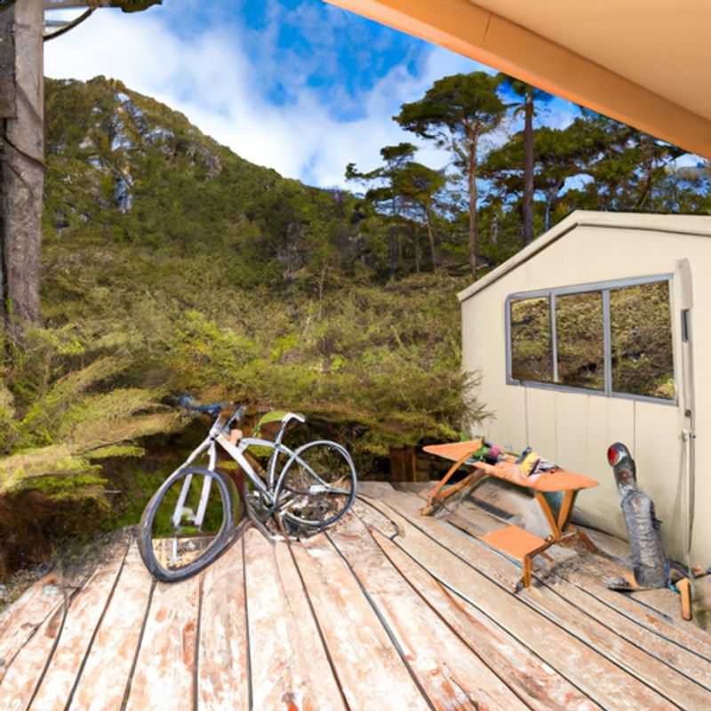 Fotografía en Mackay Hut en Heaphy Track, Nueva Zelanda durante el invierno