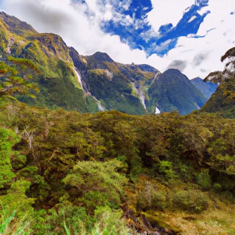 Observation de la faune à Mitre Peak dans le Milford Track, en Nouvelle-Zélande, en hiver