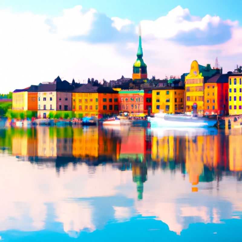 Six friends strolling through Stockholm's Gamla Stan (Old Town) during their 5-day springtime adventure, embracing the city's vibrant energy and rich history.