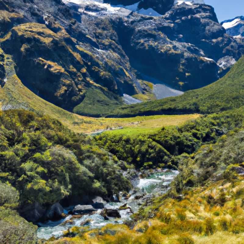 Fotografía de paisajes de montañas nevadas en Cascade Saddle, Nueva Zelanda, durante el invierno