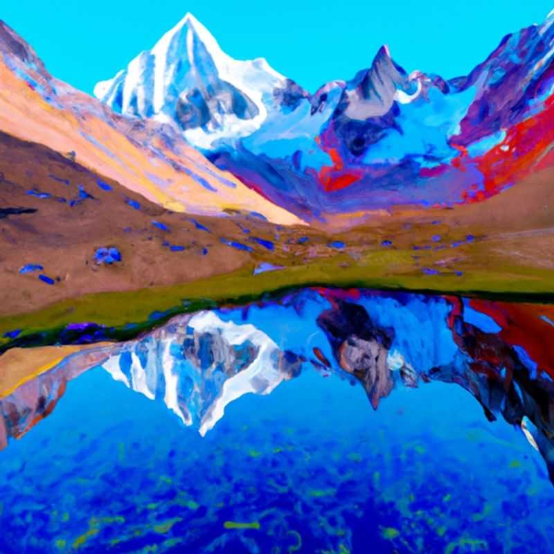 A couple gazes in awe at the majestic Alpamayo peak, a breathtaking backdrop for their 24-hour adventure at the Alpamayo Base Camp Trek in Peru, surrounded by stunning mountain scenery during the vibrant spring season.