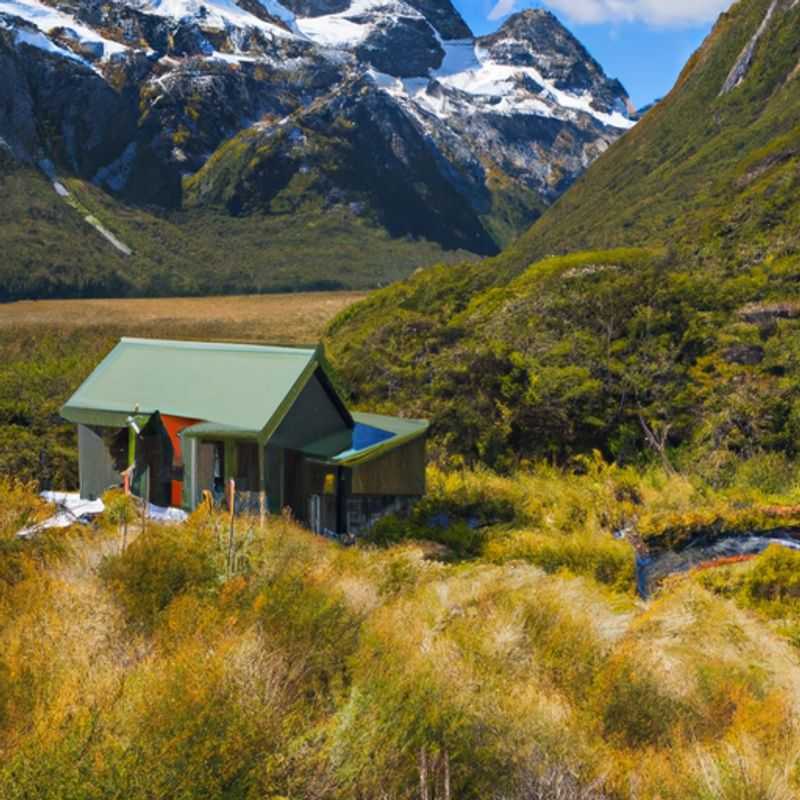 Cuatro personas emprenden una aventura de tres semanas por el sendero Routeburn Track en Nueva Zelanda durante el invierno, rodeados de imponentes picos y bosques cubiertos de nieve, listos para experimentar la belleza natural de este destino único.