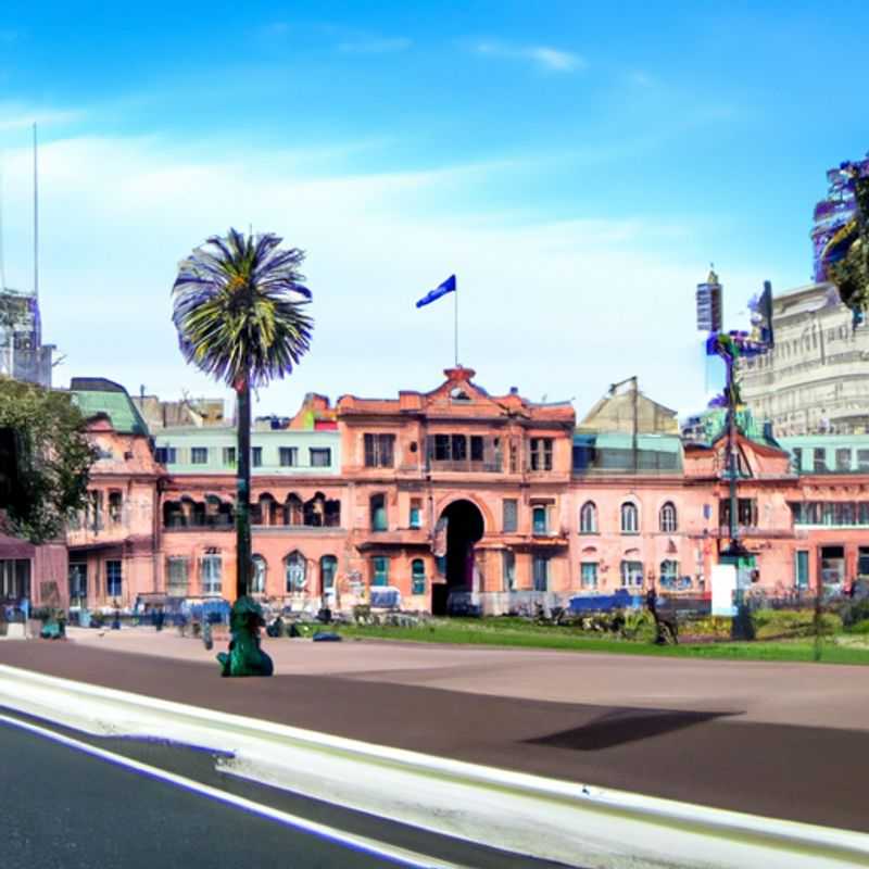 A vibrant street scene in Buenos Aires, Argentina, where six digital nomads embrace the city's infectious energy during their 5-day summer adventure. Amidst the colorful buildings and lively atmosphere, they navigate the city's digital landscape, seeking inspiration and connection.