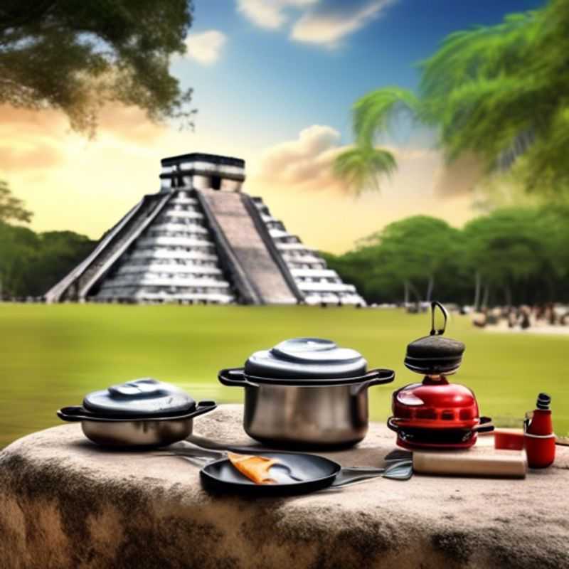 Un juego de utensilios de cocina para acampar, perfecto para preparar deliciosas comidas al aire libre, con ollas, sartenes y otros utensilios esenciales para una aventura culinaria en la naturaleza.