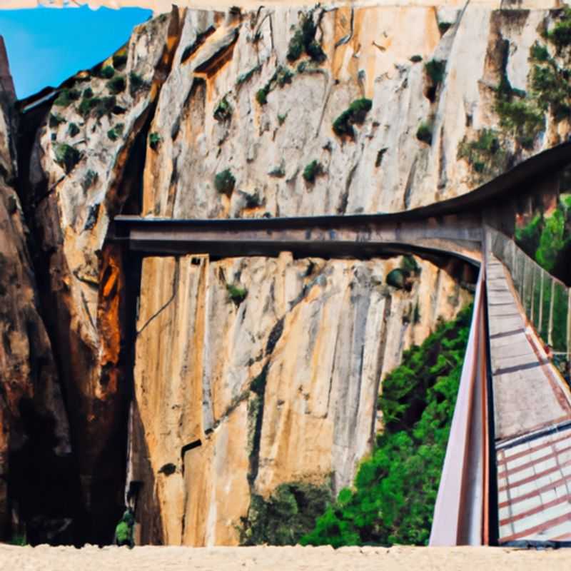Quatre personnes profitant de la vue imprenable depuis le Caminito del Rey, un sentier escarpé niché dans les falaises spectaculaires d'El Chorro, en Espagne, lors de leur escapade printanière de deux semaines.