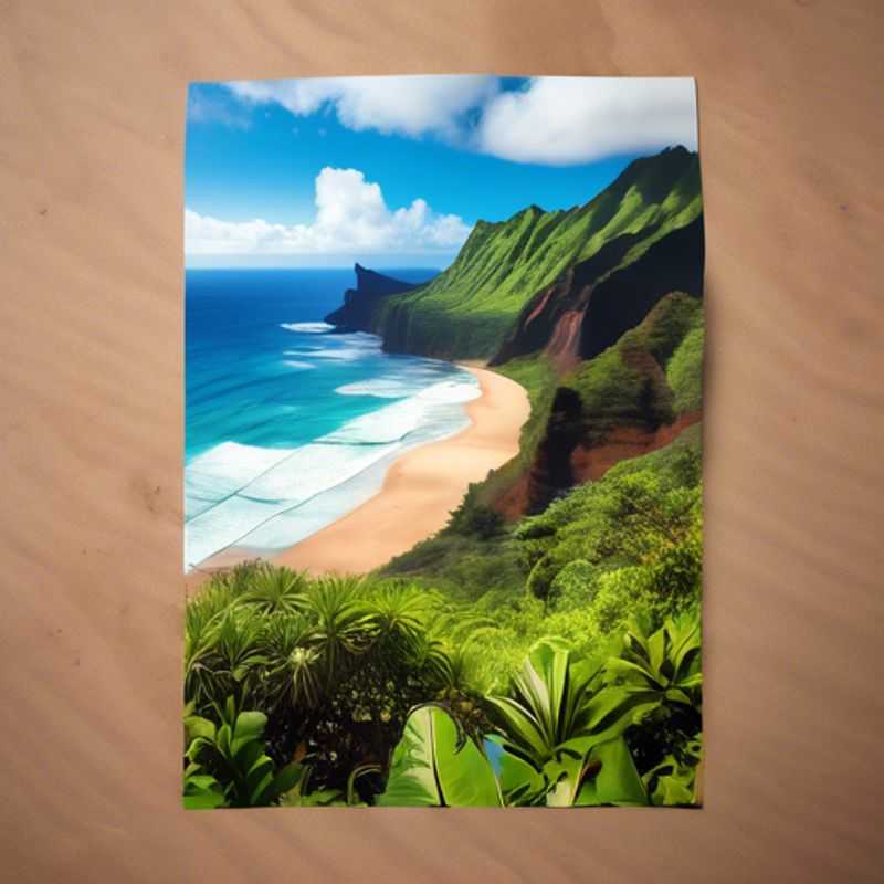 Quatre membres d'un groupe de nomades numériques éco-touristes marchant sur le sentier Kalalau, entourés par la verdure luxuriante et les paysages spectaculaires d'Hawaï, lors de leur aventure de deux semaines au printemps.