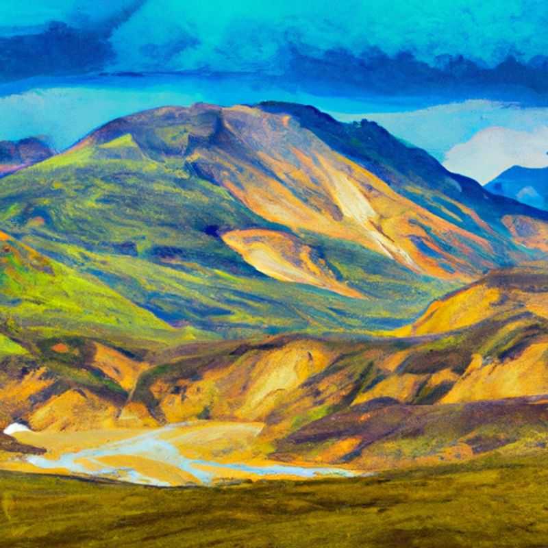 Six intrepid hikers traversing the stunning Laugavegur and Fimmvörðuháls trails in Iceland, surrounded by vibrant spring hues and cascading waterfalls, on their exhilarating 24-hour adventure.