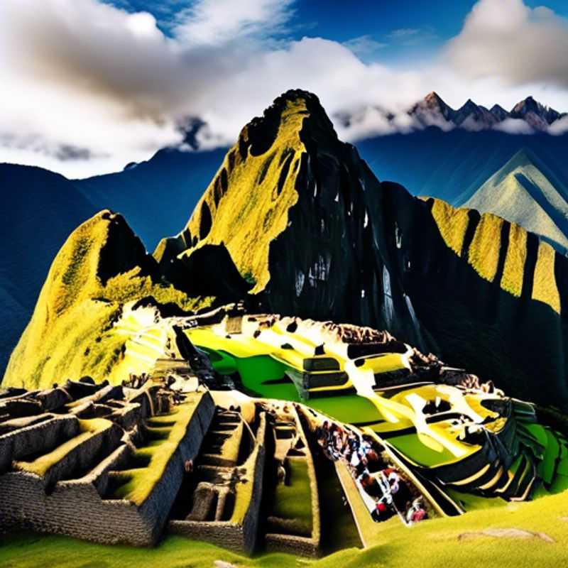 Groupe de six randonneurs aventuriers sur le sentier des Incas, marchant ensemble à travers des paysages époustouflants en direction de Machu Picchu, au Pérou, durant leur semaine d'exploration automnale.