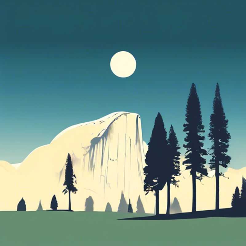 Une famille de nomades numériques travaillant à distance, voyageant en caravane, profitant d'une vue imprenable sur le parc national de Yosemite, USA, lors de leur escapade estivale de 24 heures.