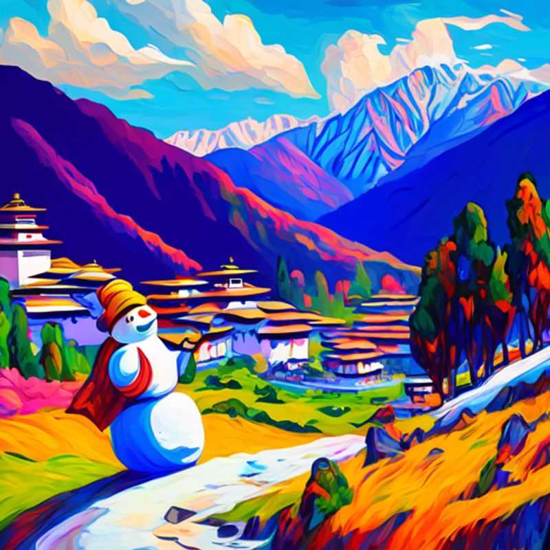 Un groupe de quatre randonneurs, les Gap Year Traveler, souriants et enthousiastes, se tiennent devant un paysage majestueux du Snowman Trek au Bhoutan, lors de leur voyage de trois semaines en été.
