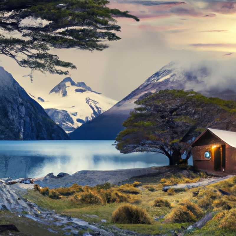 Solitary traveler, immersed in the awe&#45;inspiring vastness of the Huemul Circuit in Argentina, capturing the essence of the Patagonian wilderness during a three&#45;week winter sojourn, embracing the nomadic lifestyle while working remotely.