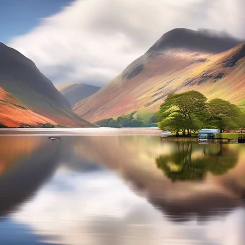 Une famille avec des enfants voyageant en caravane dans le Lake District, au Royaume-Uni, profitant de la beauté printanière des paysages verdoyants et des lacs scintillants pendant leur séjour de 3 semaines.