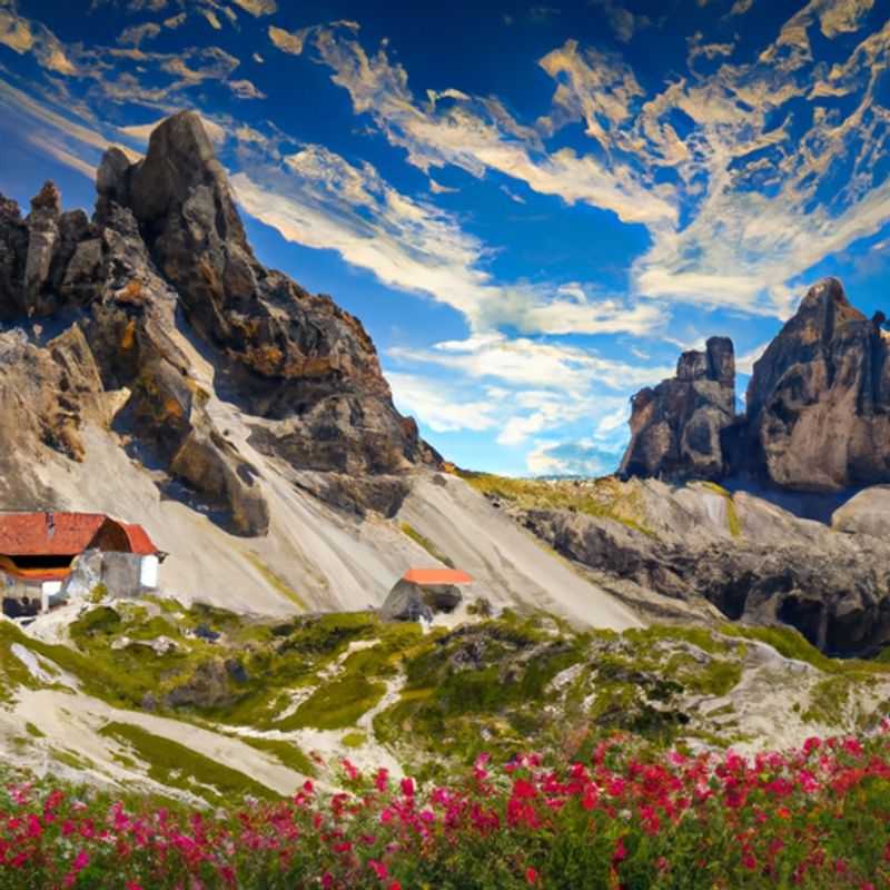Six digital nomads immersed in the breathtaking panorama of The Dolomites, Italy, during their three&#45;week autumn retreat. Majestic peaks, vibrant foliage, and crisp mountain air provide an inspiring backdrop for their remote work and adventurous explorations.