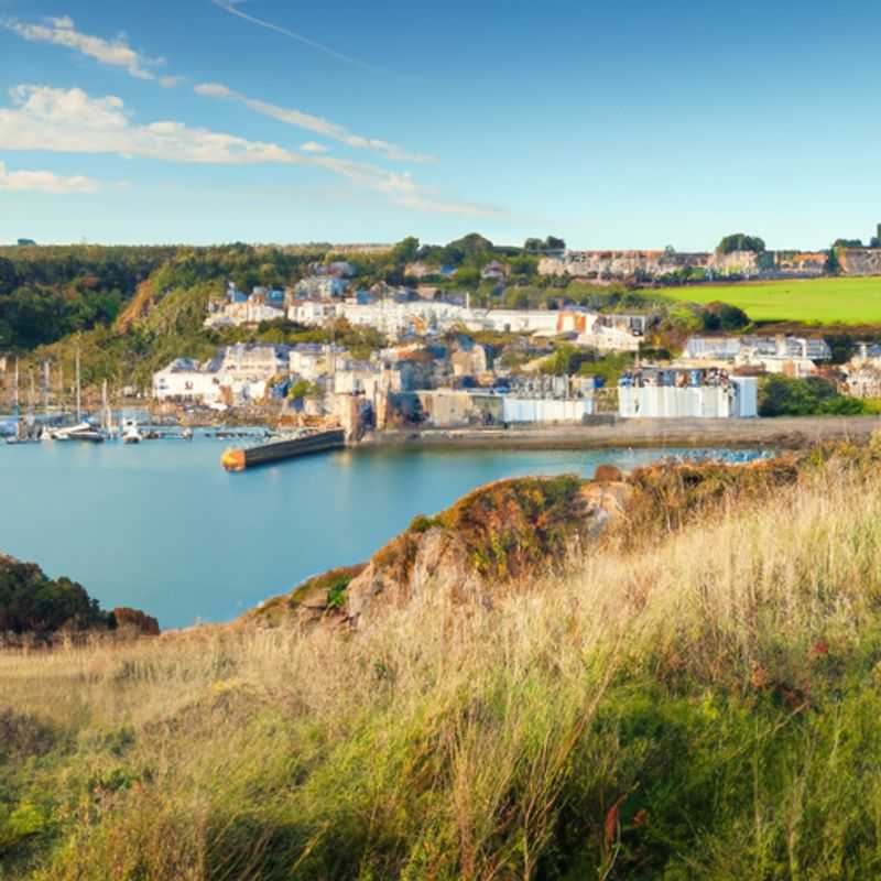 Un nómada digital solitario contempla la impresionante belleza del sendero costero de Pembrokeshire, Gales, durante una escapada de 24 horas en primavera, fusionando trabajo y aventura en un entorno costero inspirador.