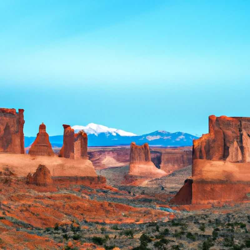 Four digital nomads embracing the breathtaking expanse of Moab, Utah, USA, during their 3-day springtime adventure, surrounded by the captivating red rock formations that define this iconic landscape.