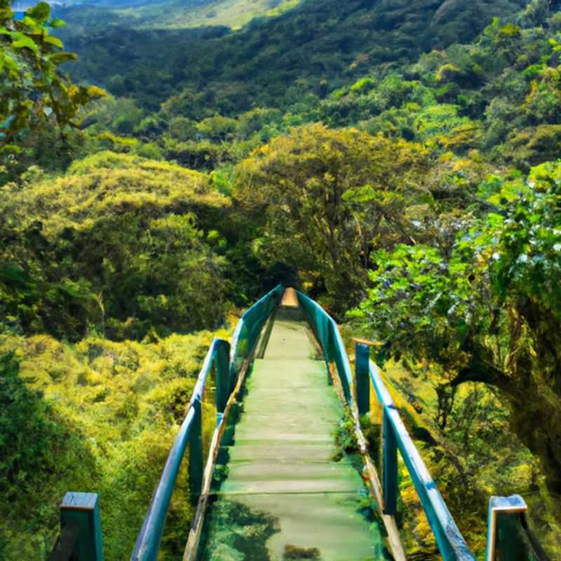 A solo traveler immerses themselves in the verdant embrace of Monteverde, Costa Rica, during a week-long winter sojourn, surrounded by the symphony of nature amidst the cloud forests and abundant wildlife.