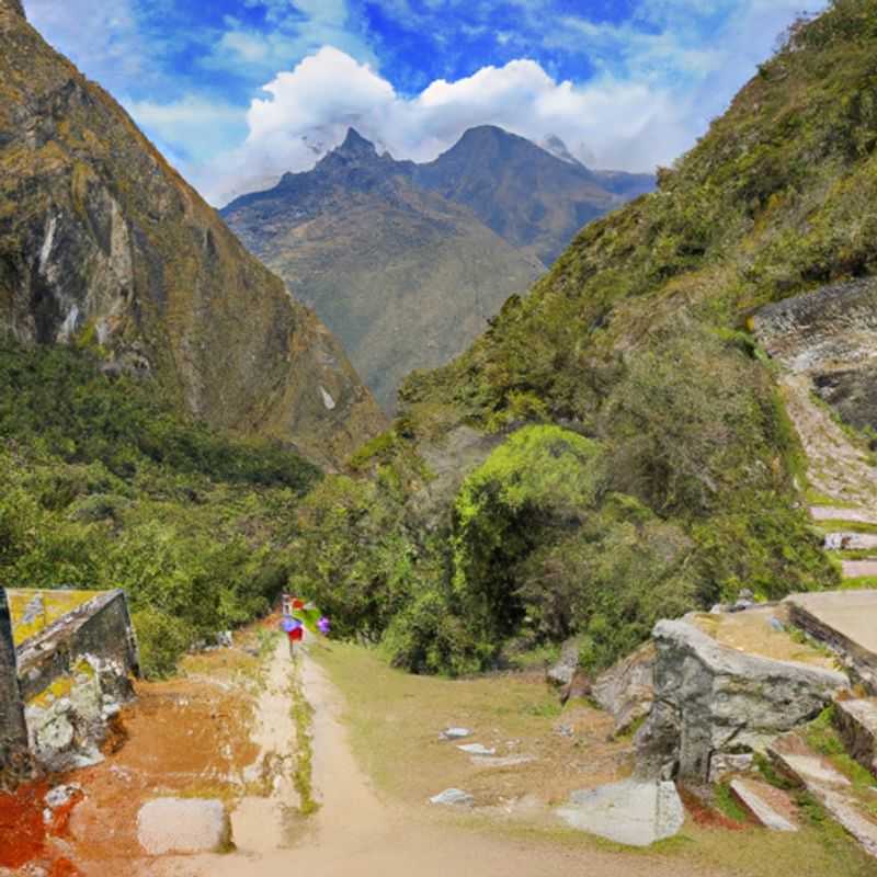 Six intrepid hikers traverse the iconic Inca Trail to Machu Picchu, Peru, during the vibrant hues of autumn, embarking on a 2-week journey through breathtaking Andean landscapes and ancient Incan ruins.