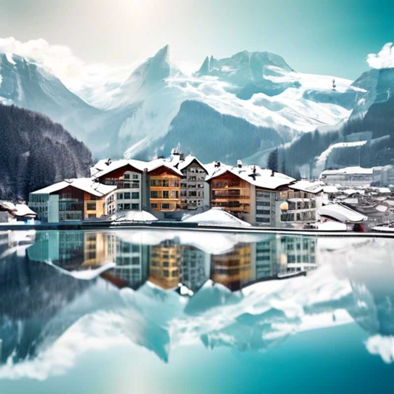 Un grupo de seis nómadas digitales, The Gap Year Traveler, disfrutando de las impresionantes vistas panorámicas de los Alpes desde la cima de Hardergrat, Suiza, durante su viaje de tres semanas entre el invierno y la primavera.