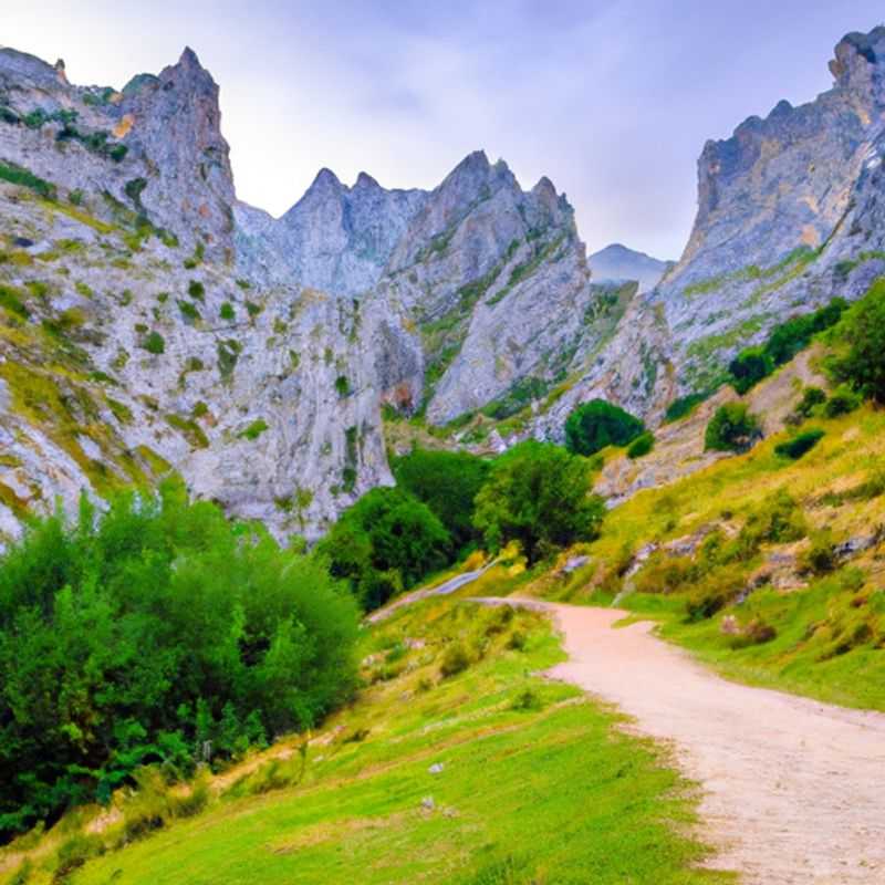 Four companions embarking on the breathtaking El Camino del Cares, a picturesque hiking trail carved into the sheer cliffs of the Cares Gorge in northern Spain, during their two-week autumn adventure.