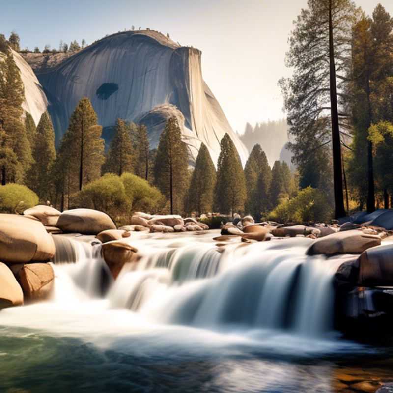 Explorez la majestueuse vallée de Yosemite et admirez les vues à couper le souffle d'El Capitan et de Half Dome dans le parc national de Yosemite, aux États-Unis, durant l'été.