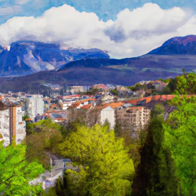 Four digital nomads, their laptops perched on a vibrant café table in the heart of Grenoble, France, embrace the city's dynamic energy during their week-long spring sojourn, seamlessly blending work and leisure in this picturesque Alpine hub.