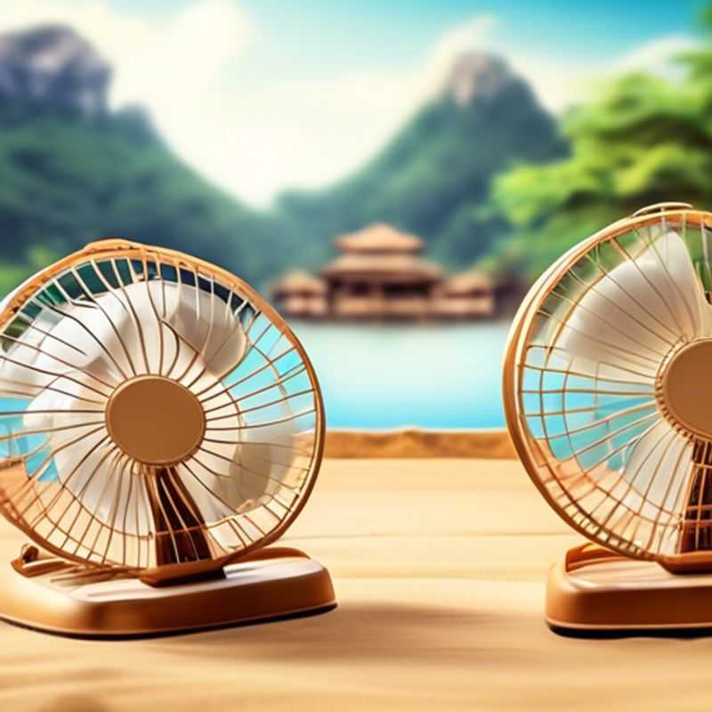 ¡Senderismo por el campo pintoresco con un ventilador recargable en primavera!