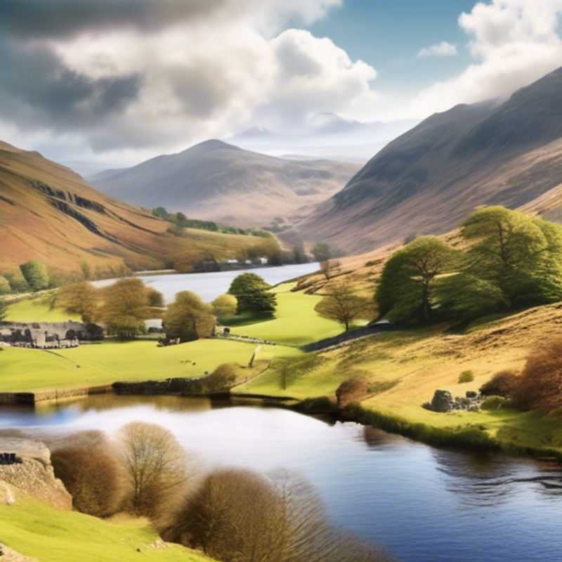 Randonnée au sommet de Scafell Pike dans le Lake District, Royaume-Uni au printemps