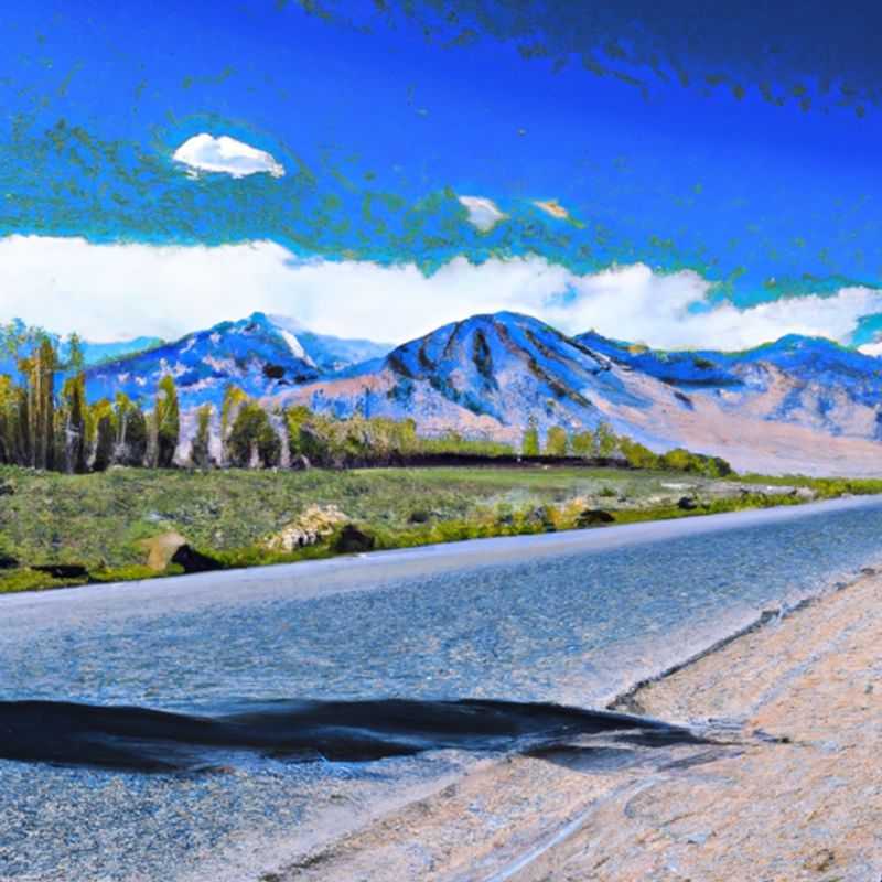 Un voyageur solitaire arpentant les courbes sinueuses de la légendaire Pamir Highway en Asie centrale, un ruban d'asphalte s'étendant à travers des paysages à couper le souffle lors d'une épopée printanière de 5 jours.