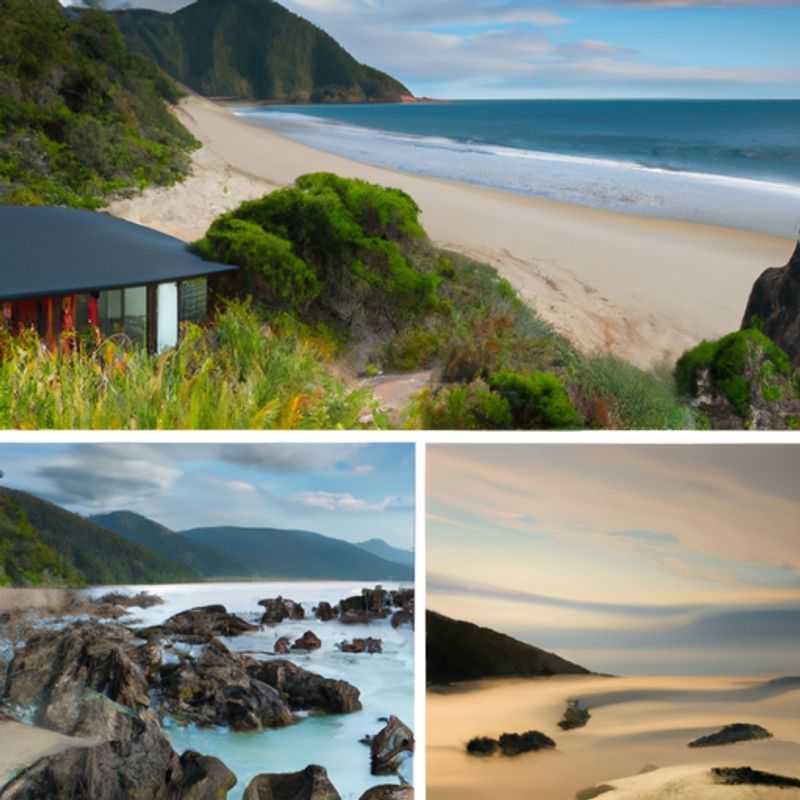 Visita a la playa de Heaphy en Heaphy Track, Nueva Zelanda en invierno