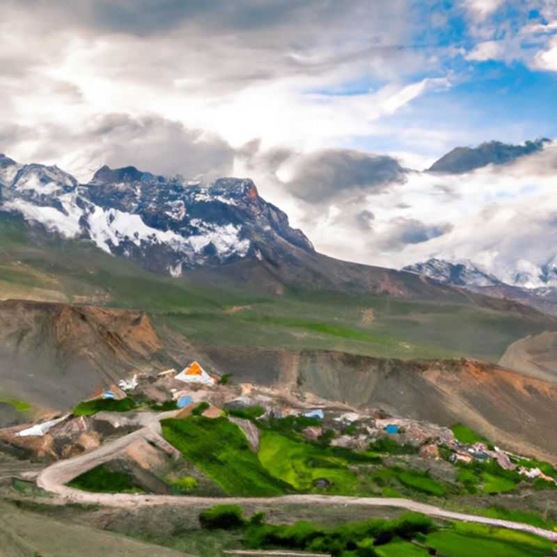 Une famille avec enfants en randonnée dans la vallée de Spiti, en Inde, au printemps, profitant des paysages à couper le souffle de l'Himalaya, traversant des villages pittoresques et découvrant la culture locale chaleureuse.